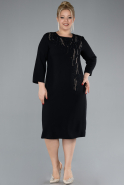 Robe De Invitation Grande Taille Midi Noir ABK2197