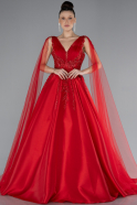 Robe De Fiançailles Design Personnalisé Longue Rouge ABU4432