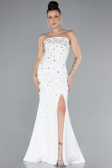 Robe de Soirée Longue Blanc ABU4535