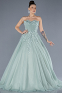 Robe De Soirée De Créateur Longue Menthe ABU4431