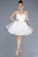 Robe de Soirée Courte Blanc ABK2214