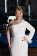 Robe Grande Taille Longue Blanc ABU3518