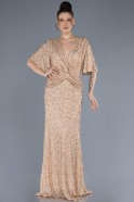 Robe De Soirée Grande Taille Longue Or ABU4542