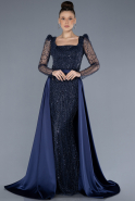 Robe de Soirée Longue Bleu Marine ABU4603