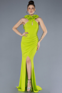 Robe de Soirée Longue Pistache vert ABU4610