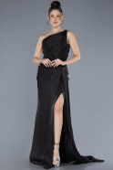 Robe de Soirée Longue Mousseline Noir ABU4625