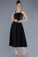 Robe de Cérémonie Midi Satin Noir ABK2242