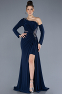 Robe De Soirée Grande Taille Longue Bleu Marine ABU4617