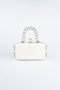 Sac de Soirée Luxe Cuir Blanc KC714