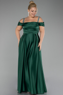 Robe de Soirée Grande Taille Longue Satin Vert ABU3277