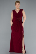 Robe De Soirée Grande Taille Longue Rouge Bordeaux ABU2854