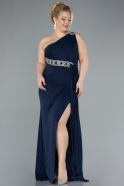 Robe De Soirée Grande Taille Longue Bleu Marine ABU4601