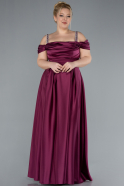 Robe de Soirée Grande Taille Longue Satin Violet ABU3277