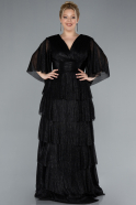 Robe de Soirée Grande Taille Longue Noir ABU4558