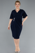 Robe De Invitation Grande Taille Midi Bleu Marine ABK2224