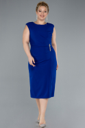 Robe De Fête Grande Taille Midi Bleu Saxe ABK2190