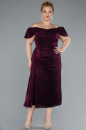 Robe De Soirée Grande Taille Midi Prune ABK2181