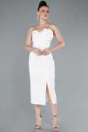 Robe de Cérémonie Midi Blanc ABK2251