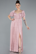 Robe de Soirée Longue Mousseline Poudre ABU4657