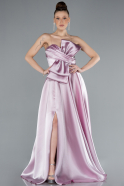 Robe de Soirée Longue Satin Poudre ABU4680