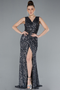 Robe de Soirée Longue Anthracite ABU4672