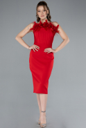 Robe de Cérémonie Midi Rouge ABK2267