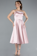 Robe de Cérémonie Midi Satin Poudre ABK2269