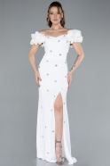 Robe de Soirée Longue Blanc ABU4696