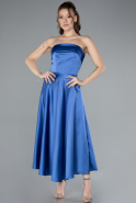 Robe de Soirée Midi Satin Indigo ABK2275