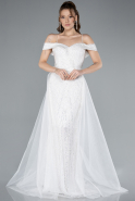 Robe de Soirée Longue Blanc ABU4708