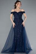 Robe de Soirée Longue Bleu Marine ABU4708