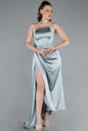 Robe de Soirée Midi Satin Menthe ABK2265