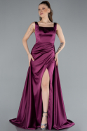 Robe de Soirée Longue Satin Couleur Cerise ABU4715