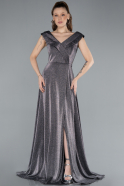 Robe De Soirée Grande Taille Longue Anthracite ABU4718