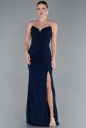 Robe de Soirée Longue Bleu Marine ABU4693