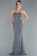 Robe De Soirée Longue Anthracite ABU4517