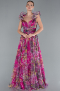 Robe de Soirée Longue Fushia ABU4740