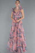 Robe de Soirée Longue Poudre ABU4740