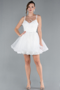 Robe de Soirée Courte Blanc ABK2214