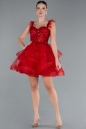 Robe De Fiançaille Courte Rouge ABK2079