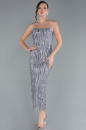 Robe De Soirée Midi Gris ABK2280