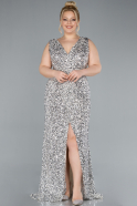 Robe de Soirée Grande Taille Longue Beige ABU4673