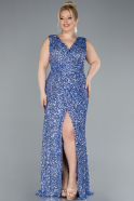 Robe de Soirée Grande Taille Longue Indigo ABU4673