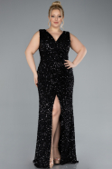 Robe de Soirée Grande Taille Longue Noir ABU4673