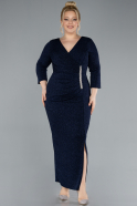 Robe de Soirée Grande Taille Midi Bleu Marine ABK2246