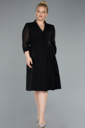 Robe de Soirée Grande Taille Midi Noir ABK2283