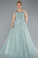 Robe De Fiançailles Grande Taille Longue Menthe ABU4453