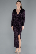 Robe de Cérémonie Midi Violet Foncé ABK2284