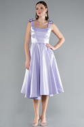 Robe de Cérémonie Midi Satin Lilas ABK2285