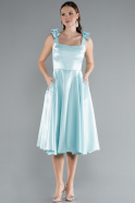 Robe de Cérémonie Midi Satin Menthe ABK2285